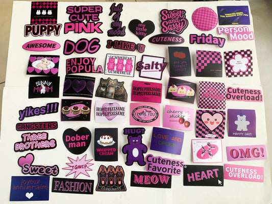 Pink/Black Stickers
